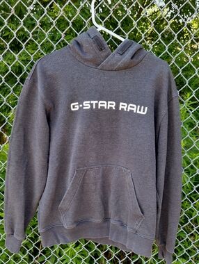 G-Star Raw Charcoal Logo Pullover Hoodie